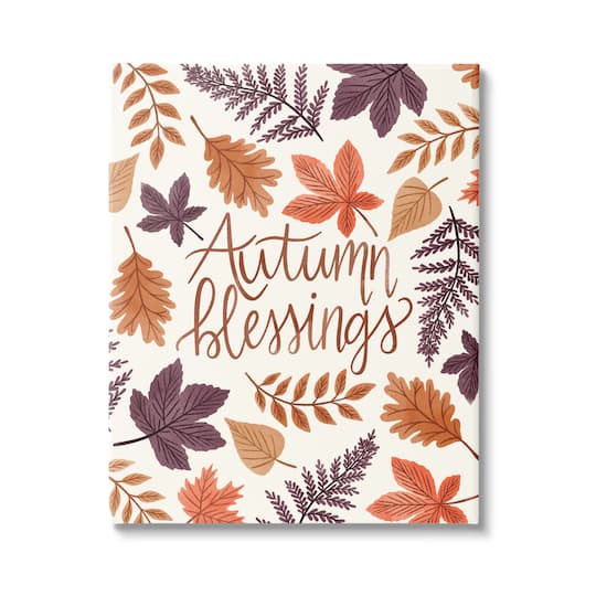 Stupell Industries Autumn Blessings Fern Leaves Nature Canvas Wall Art